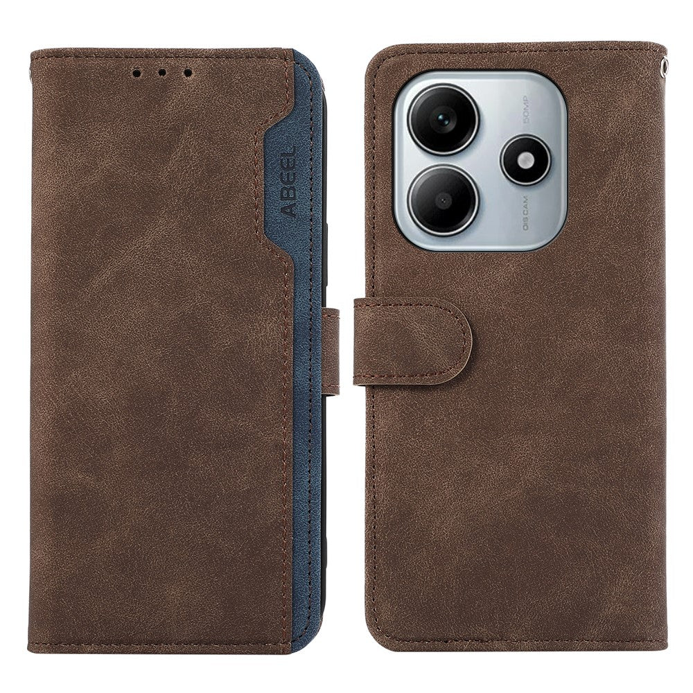 ABEEL For Xiaomi Redmi Note 14 4G (164.84mm) Case Color Splicing Leather Flip Phone Cover RFID Blocking