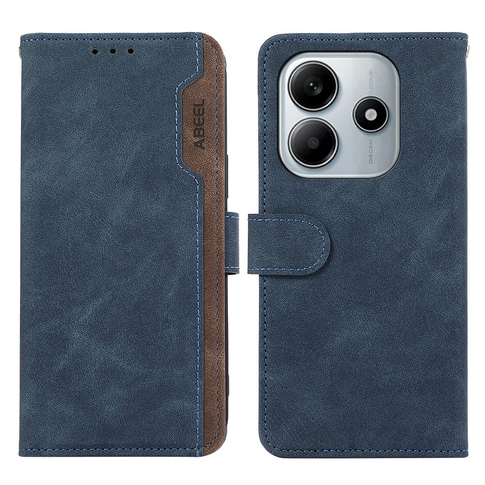 ABEEL For Xiaomi Redmi Note 14 4G (164.84mm) Case Color Splicing Leather Flip Phone Cover RFID Blocking