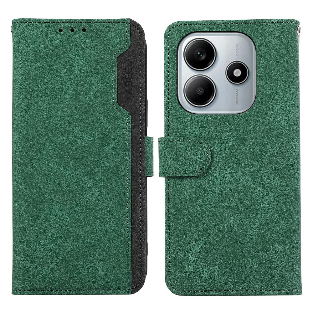 ABEEL For Xiaomi Redmi Note 14 4G (164.84mm) Case Color Splicing Leather Flip Phone Cover RFID Blocking