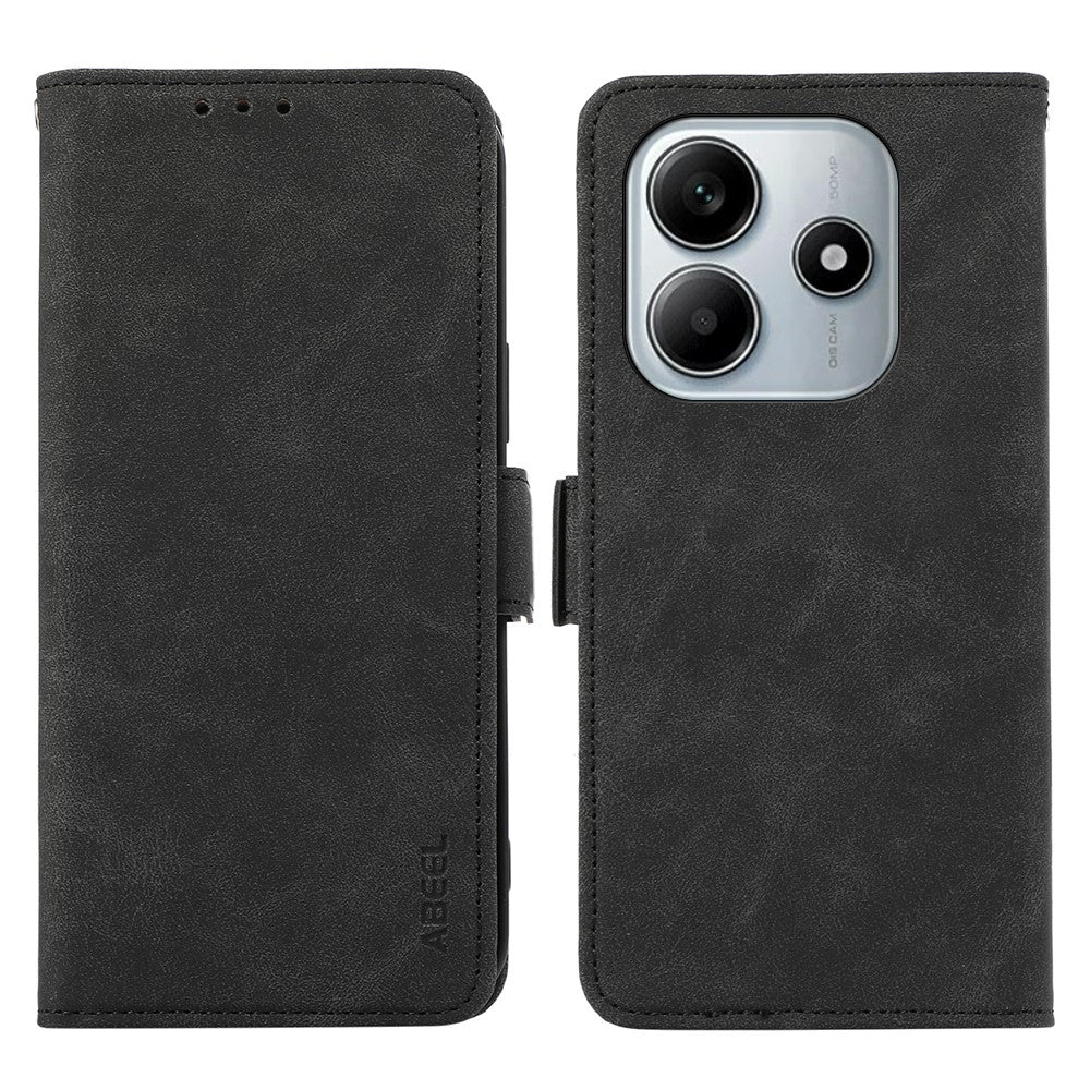 ABEEL For Xiaomi Redmi Note 14 4G (164.84mm) Case PU Leather Folio Stand View RFID Blocking Phone Cover