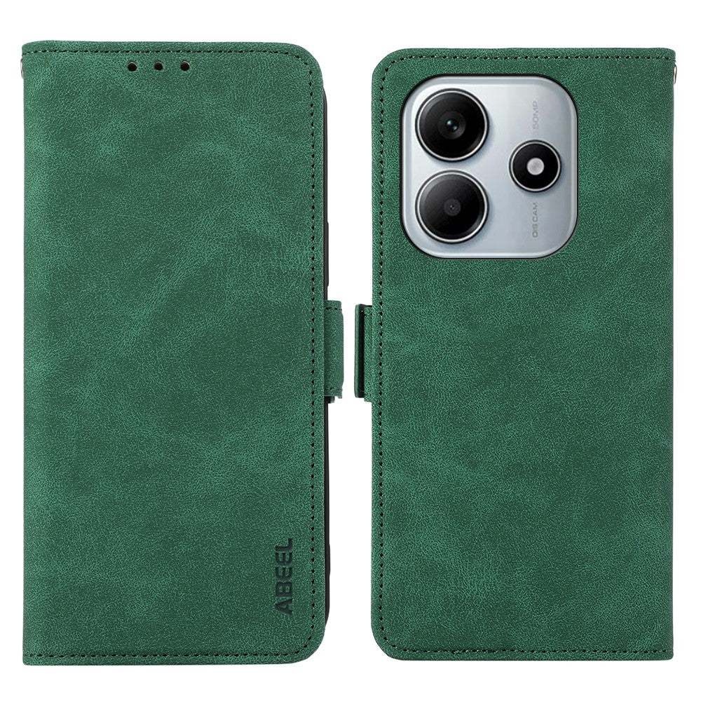 ABEEL For Xiaomi Redmi Note 14 4G (164.84mm) Case PU Leather Folio Stand View RFID Blocking Phone Cover