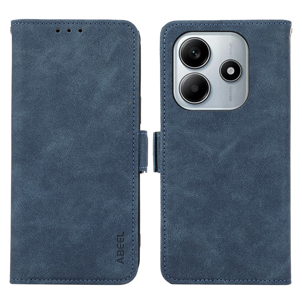ABEEL For Xiaomi Redmi Note 14 4G (164.84mm) Case PU Leather Folio Stand View RFID Blocking Phone Cover
