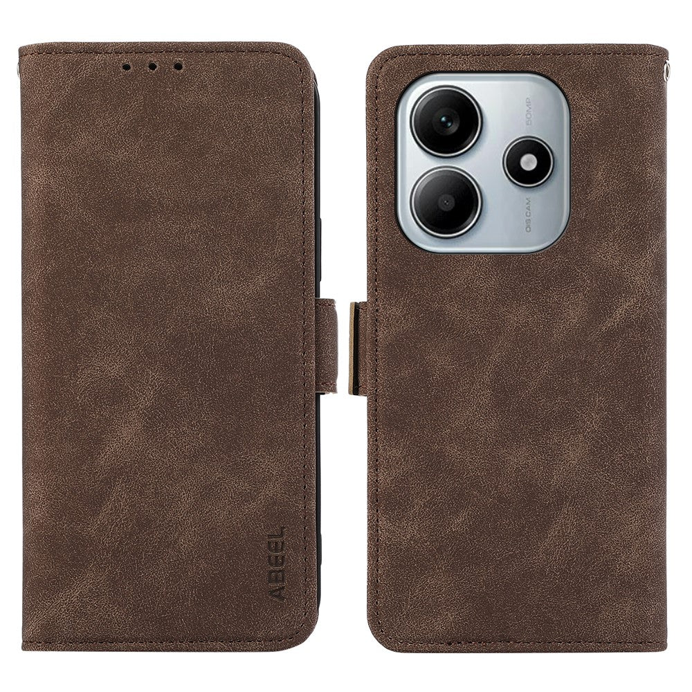 ABEEL For Xiaomi Redmi Note 14 4G (164.84mm) Case PU Leather Folio Stand View RFID Blocking Phone Cover