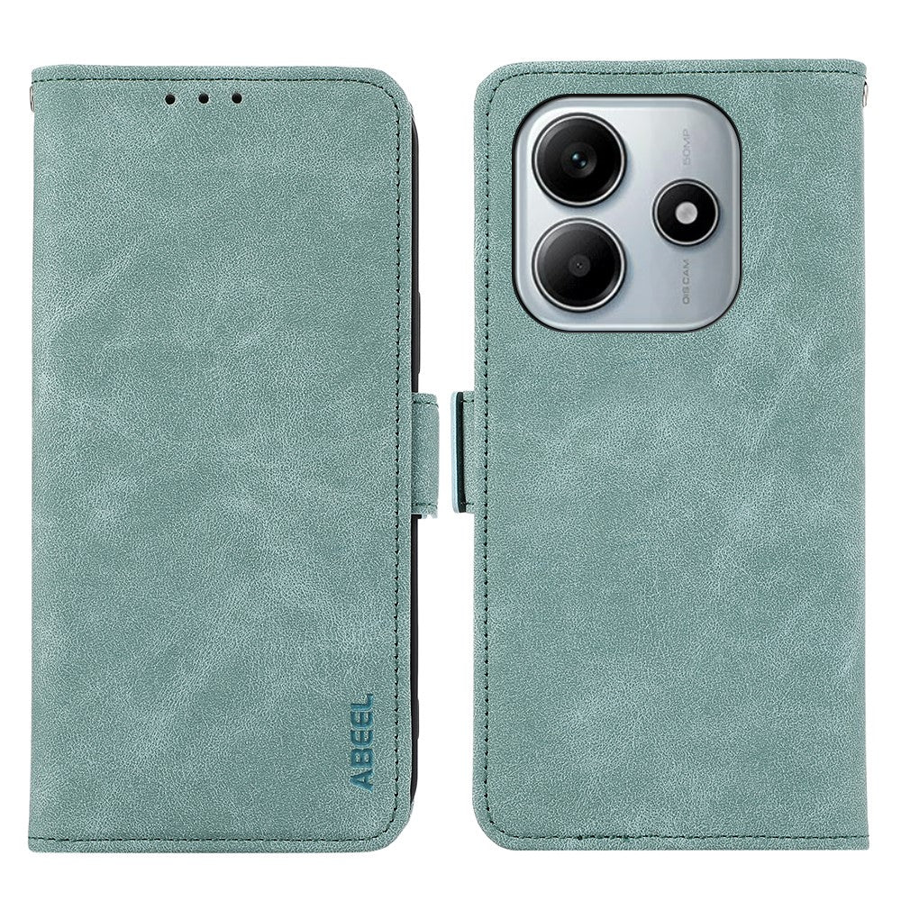 ABEEL For Xiaomi Redmi Note 14 4G (164.84mm) Case PU Leather Folio Stand View RFID Blocking Phone Cover