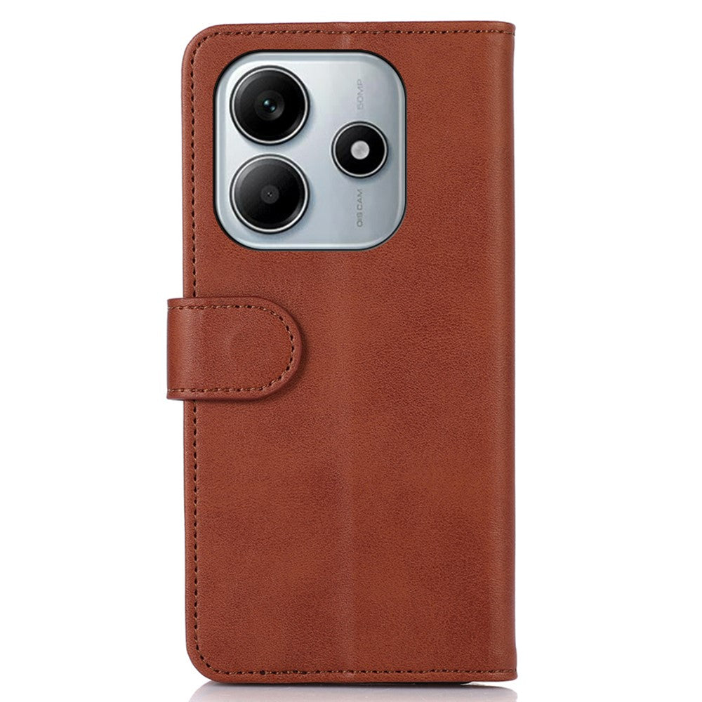 For Xiaomi Redmi Note 14 4G (164.84mm) Case Cowhide Texture Leather Wallet Phone Cover with Stand