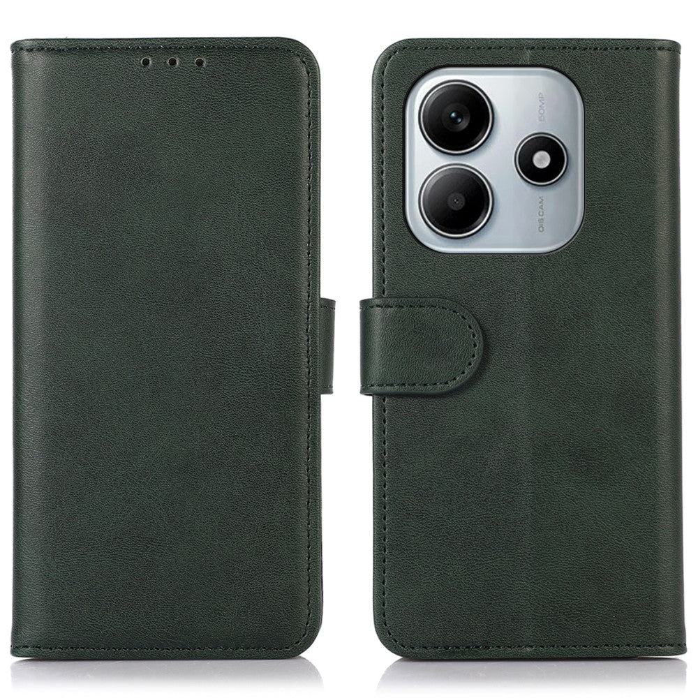 For Xiaomi Redmi Note 14 4G (164.84mm) Case Cowhide Texture Leather Wallet Phone Cover with Stand