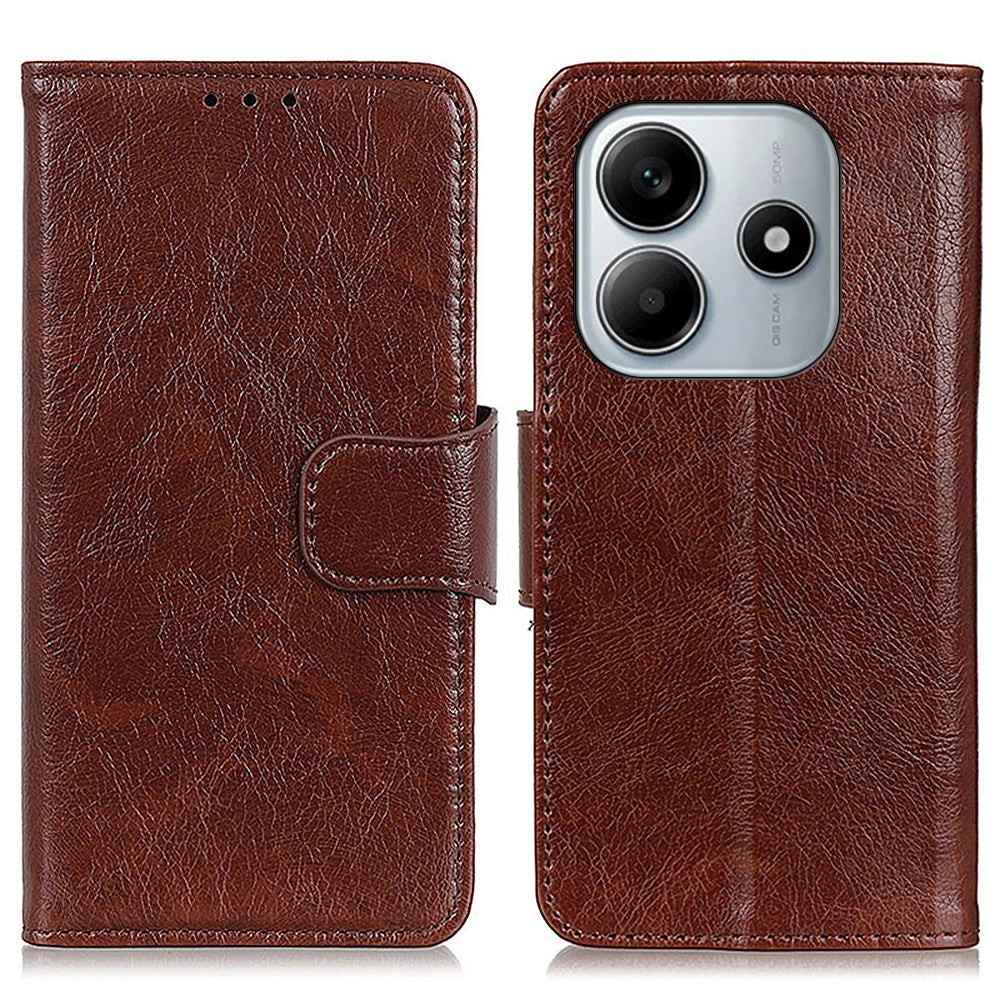 For Xiaomi Redmi Note 14 4G (164.84mm) Case Nappa Texture Split Leather Wallet Phone Cover