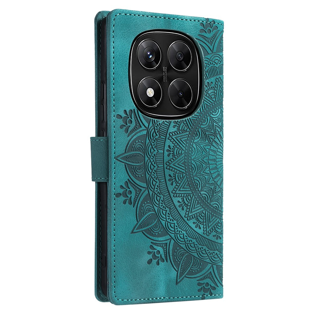 For Xiaomi Redmi Note 14 Pro 5G / Poco X7 5G Case Imprinted Totem Skin Feel Wallet Leather Phone Cover