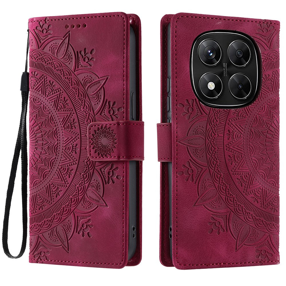 For Xiaomi Redmi Note 14 Pro 5G / Poco X7 5G Case Imprinted Totem Skin Feel Wallet Leather Phone Cover
