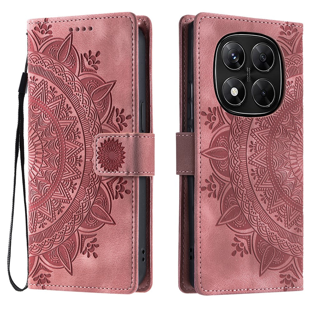 For Xiaomi Redmi Note 14 Pro 5G / Poco X7 5G Case Imprinted Totem Skin Feel Wallet Leather Phone Cover