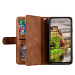 For Samsung Galaxy S25 Edge Case PU Leather Phone Cover with Zipper Wallet 9 Card Slots