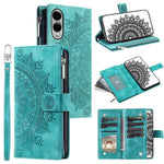 Style 006 For Samsung Galaxy S25 Edge Wallet Case PU Leather Phone Cover Mandala Flower Pattern