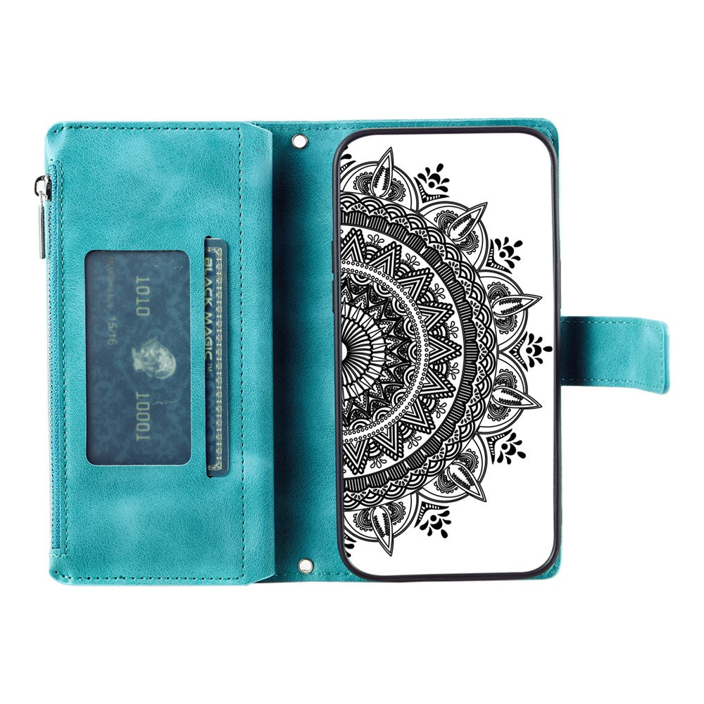 Style 006 For Samsung Galaxy S25 Edge Wallet Case PU Leather Phone Cover Mandala Flower Pattern