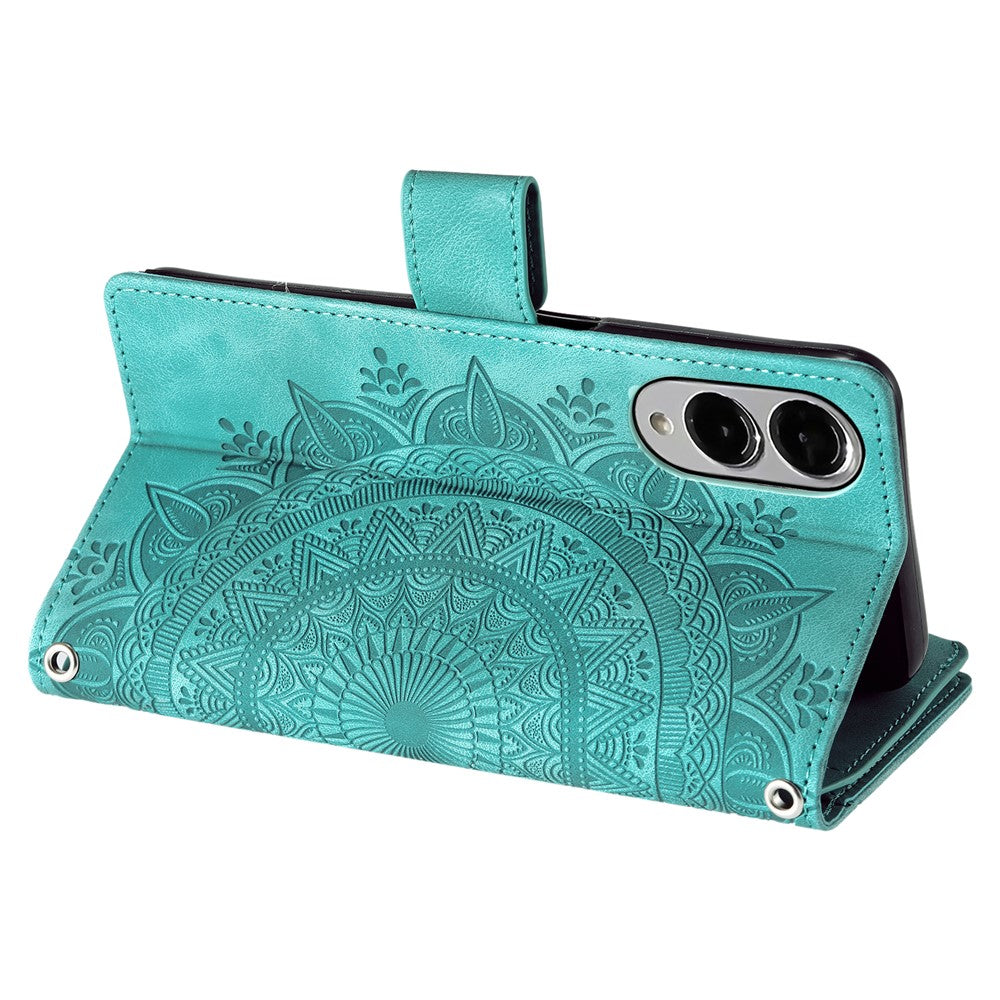 Stil 006 För Samsung Galaxy S25 Edge Plånboksfodral PU-läder mobilfodral Mandala Blommönster