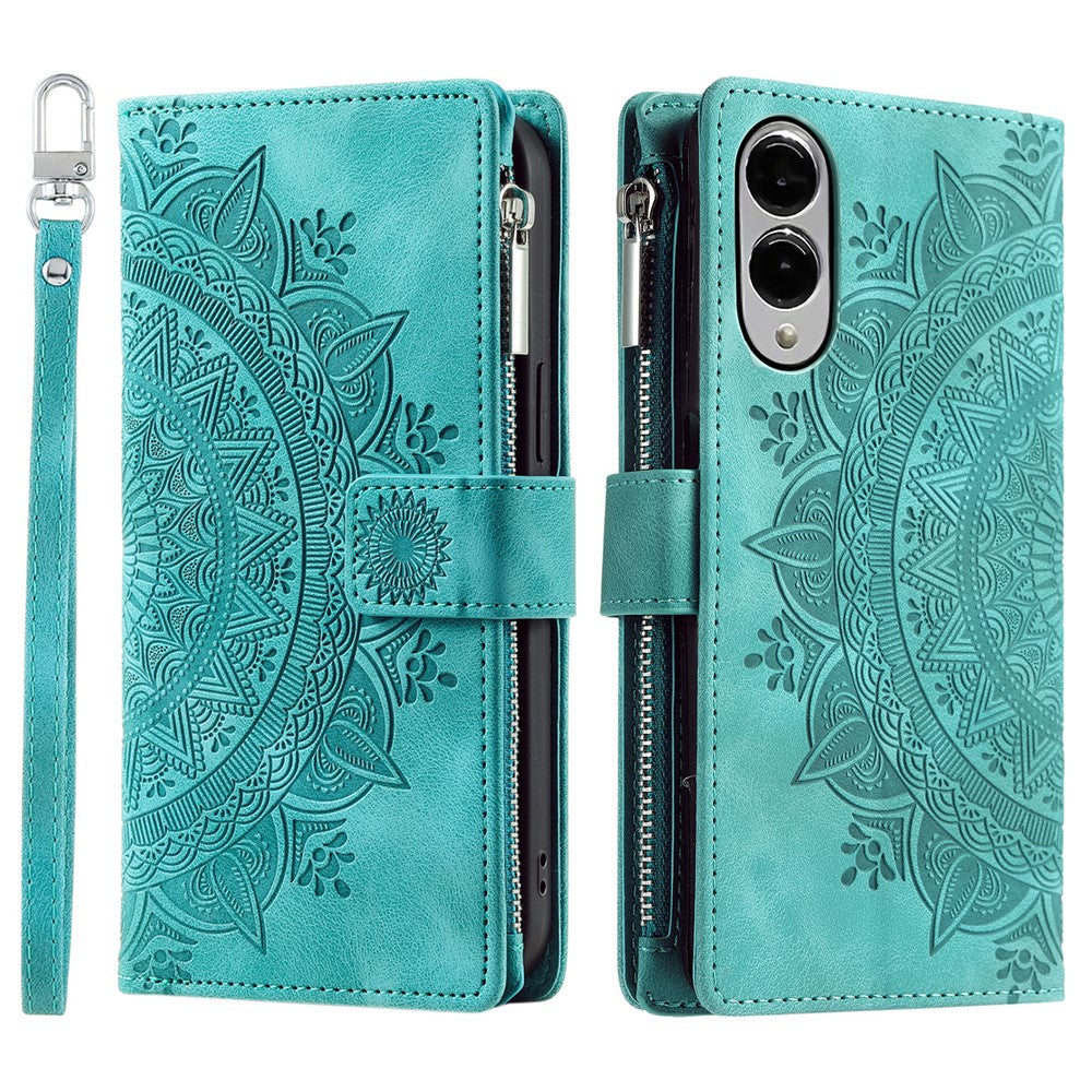 Style 006 For Samsung Galaxy S25 Edge Wallet Case PU Leather Phone Cover Mandala Flower Pattern