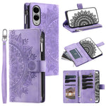 Style 006 For Samsung Galaxy S25 Edge Wallet Case PU Leather Phone Cover Mandala Flower Pattern