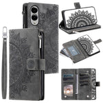 Style 006 For Samsung Galaxy S25 Edge Wallet Case PU Leather Phone Cover Mandala Flower Pattern