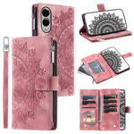 Style 006 For Samsung Galaxy S25 Edge Wallet Case PU Leather Phone Cover Mandala Flower Pattern