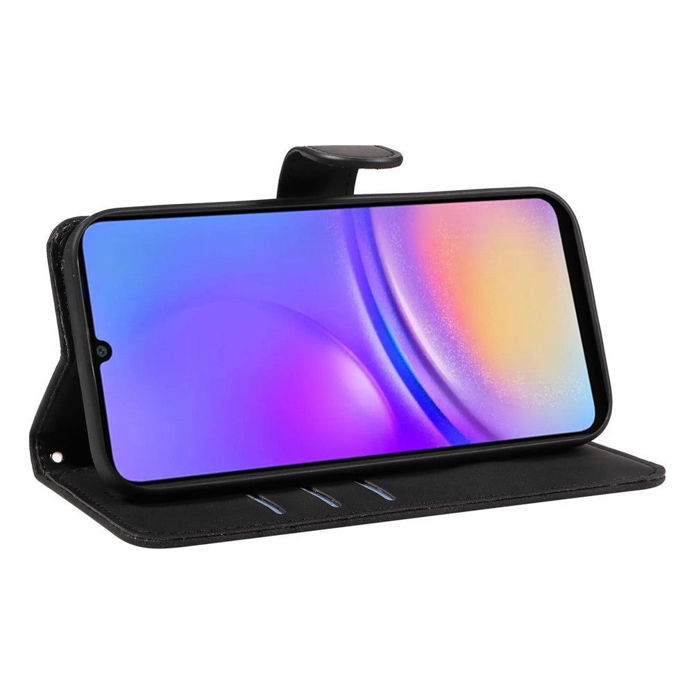 Samsung Galaxy A08 5G / A08 4G / A07 5G / A07 4G / A07s 4G / A06 4G / A06 5G-pung-etui, lædermobil-etui med stativ og buet linjedesign