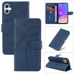 Samsung Galaxy A08 5G / A08 4G / A07 5G / A07 4G / A07s 4G / A06 4G / A06 5G-pung-etui, lædermobil-etui med stativ og buet linjedesign