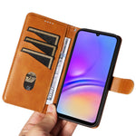 Samsung Galaxy A08 5G / A08 4G / A07 4G / A06 4G / A06 5G Plånboksfodral T-formade linjer Läderfodral mobilstativ