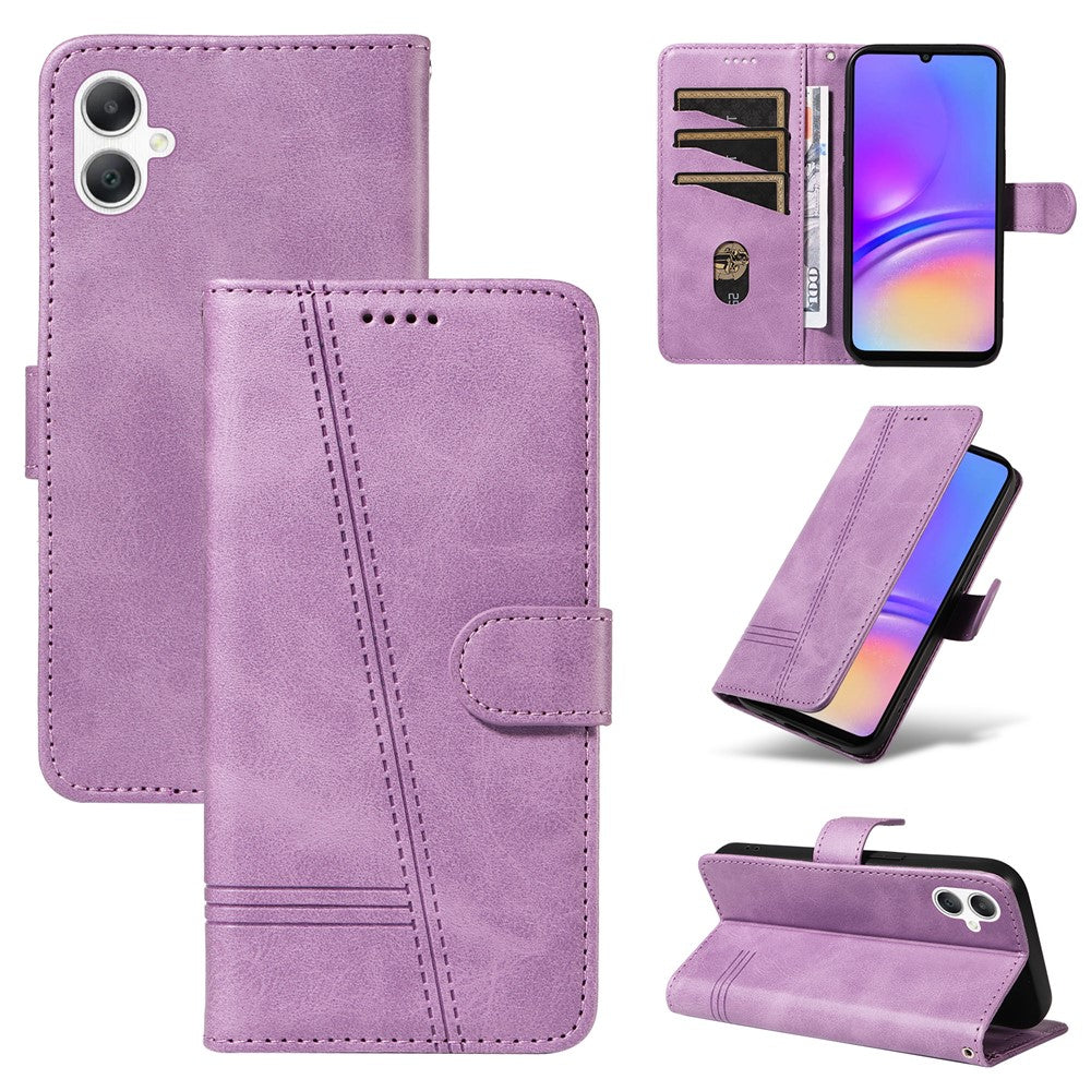 Samsung Galaxy A08 5G / A08 4G / A07 4G / A06 4G / A06 5G Plånboksfodral T-formade linjer Läderfodral mobilstativ