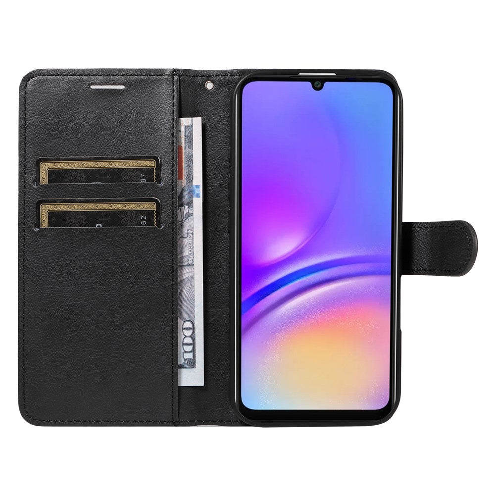 Samsung Galaxy A08 5G / A08 4G / A07 4G / A06 4G / A06 5G Läderplånboksfodral med rem Enfärgat mobilstativ