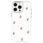 Til iPhone 16 Pro Max cover med 3D epoxymønster med kirsebærdesign, blødt TPU-bagcover
