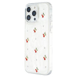 Til iPhone 16 Pro Max cover med 3D epoxymønster med kirsebærdesign, blødt TPU-bagcover