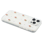 Til iPhone 16 Pro Max cover med 3D epoxymønster med kirsebærdesign, blødt TPU-bagcover