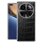 For Xiaomi 15 Ultra Case Crocodile Texture Genuine Cow Leather + TPU + Metal Phone Cover