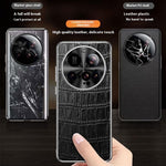 For Xiaomi 15 Ultra Case Crocodile Texture Genuine Cow Leather + TPU + Metal Phone Cover