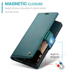 CASEME För Xiaomi Redmi Note 14 4G (164.84mm) Fodral 023 Serien RFID-blockerande Läderplånboksfodral med Stativ