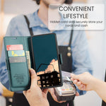 CASEME För Xiaomi Redmi Note 14 4G (164.84mm) Fodral 023 Serien RFID-blockerande Läderplånboksfodral med Stativ