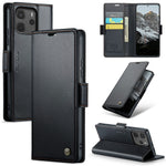 CASEME För Xiaomi Redmi Note 14 4G (164.84mm) Fodral 023 Serien RFID-blockerande Läderplånboksfodral med Stativ