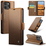 CASEME För Xiaomi Redmi Note 14 4G (164.84mm) Fodral 023 Serien RFID-blockerande Läderplånboksfodral med Stativ