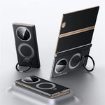 SULADA For Huawei Mate XT Ultimate Magnetic Case Kickstand PU + PC Phone Cover Carbon Fiber Texture