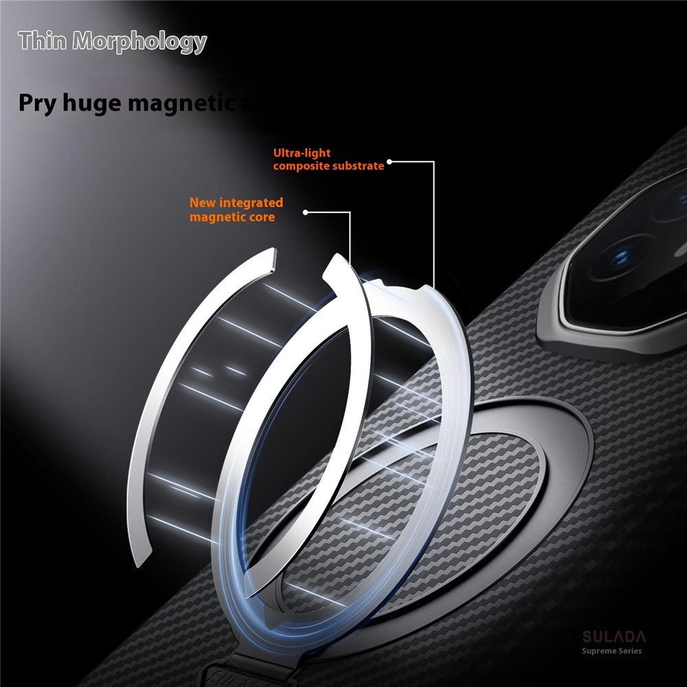 SULADA For Huawei Mate XT Ultimate Magnetic Case Kickstand PU + PC Phone Cover Carbon Fiber Texture