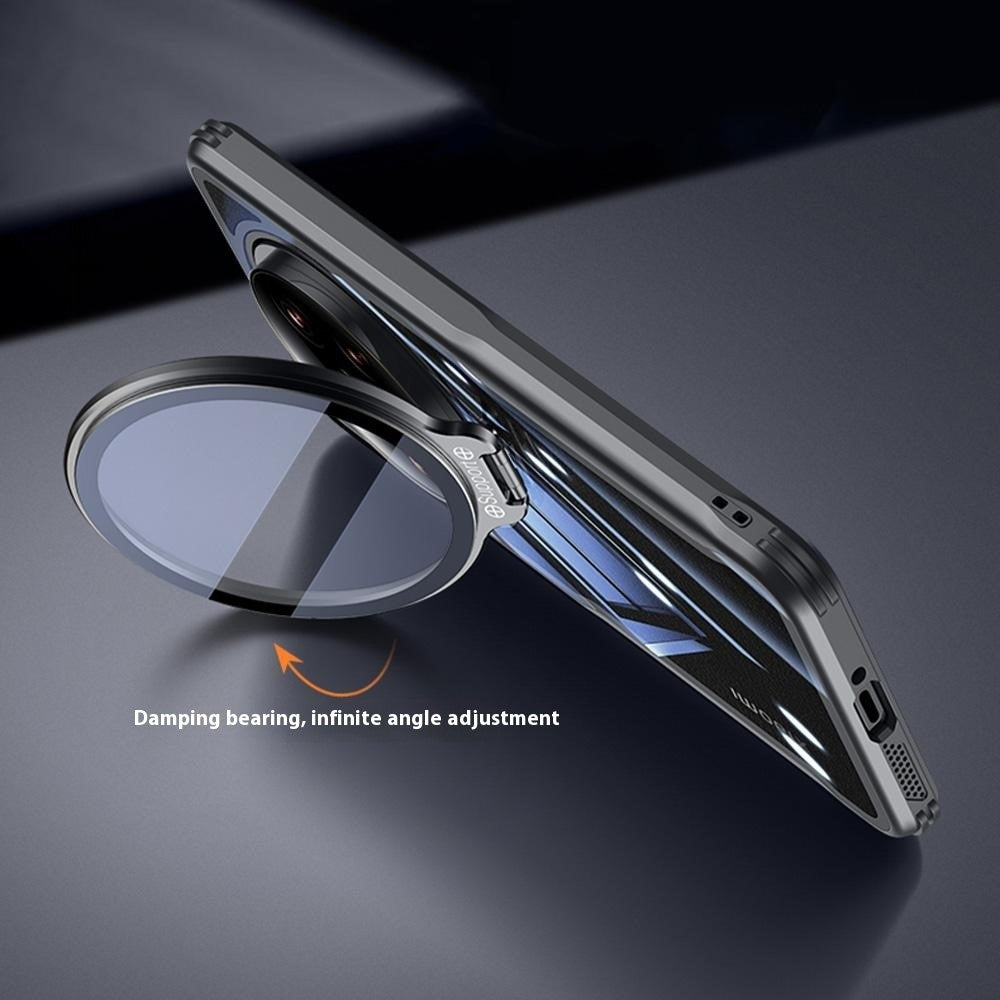 For Xiaomi 15 Ultra Case PC + TPU Clear Phone Shell with Glass Lens Cover Kickstand