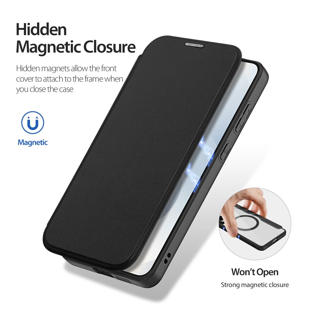 DUX DUCIS Til Samsung Galaxy S25 Edge Lædercover Skin X Pro Series Flip Cover Magnetisk Etui