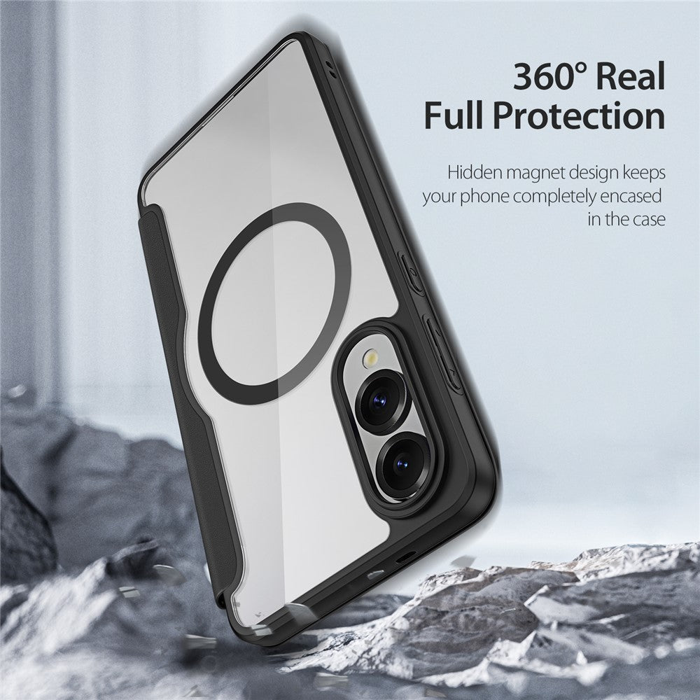 DUX DUCIS Til Samsung Galaxy S25 Edge Lædercover Skin X Pro Series Flip Cover Magnetisk Etui