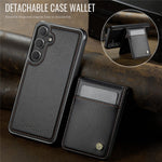 JEEHOOD For Samsung Galaxy S23 FE Leather Back Cover Magnetic Case  J06 Phone Case with Card Bag RFID Blocking
