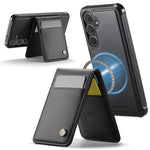 JEEHOOD For Samsung Galaxy S23 FE Leather Back Cover Magnetic Case  J06 Phone Case with Card Bag RFID Blocking