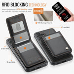 JEEHOOD For Samsung Galaxy S23 FE Leather Back Cover Magnetic Case  J06 Phone Case with Card Bag RFID Blocking