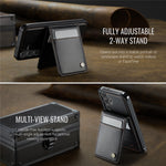 JEEHOOD For Samsung Galaxy S23 FE Leather Back Cover Magnetic Case  J06 Phone Case with Card Bag RFID Blocking