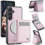 JEEHOOD For Samsung Galaxy S23 FE Leather Back Cover Magnetic Case  J06 Phone Case with Card Bag RFID Blocking
