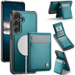 JEEHOOD For Samsung Galaxy S23 FE Leather Back Cover Magnetic Case  J06 Phone Case with Card Bag RFID Blocking
