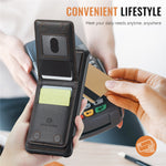 JEEHOOD For Samsung Galaxy S22 5G Leather Back Cover Magnetic Case  J06 Phone Case with Card Bag RFID Blocking