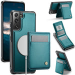 JEEHOOD For Samsung Galaxy S22 5G Leather Back Cover Magnetic Case  J06 Phone Case with Card Bag RFID Blocking