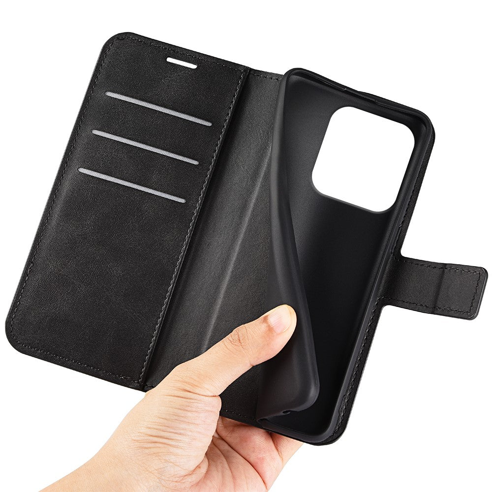 Til Honor X8c 4G Stand Cover Anti-ridse Kalveskind Tekstur Læder Telefoncover
